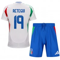 Camiseta Italia Mateo Retegui #19 Segunda Equipación Replica Eurocopa 2024 para niños mangas cortas (+ Pantalones cortos)